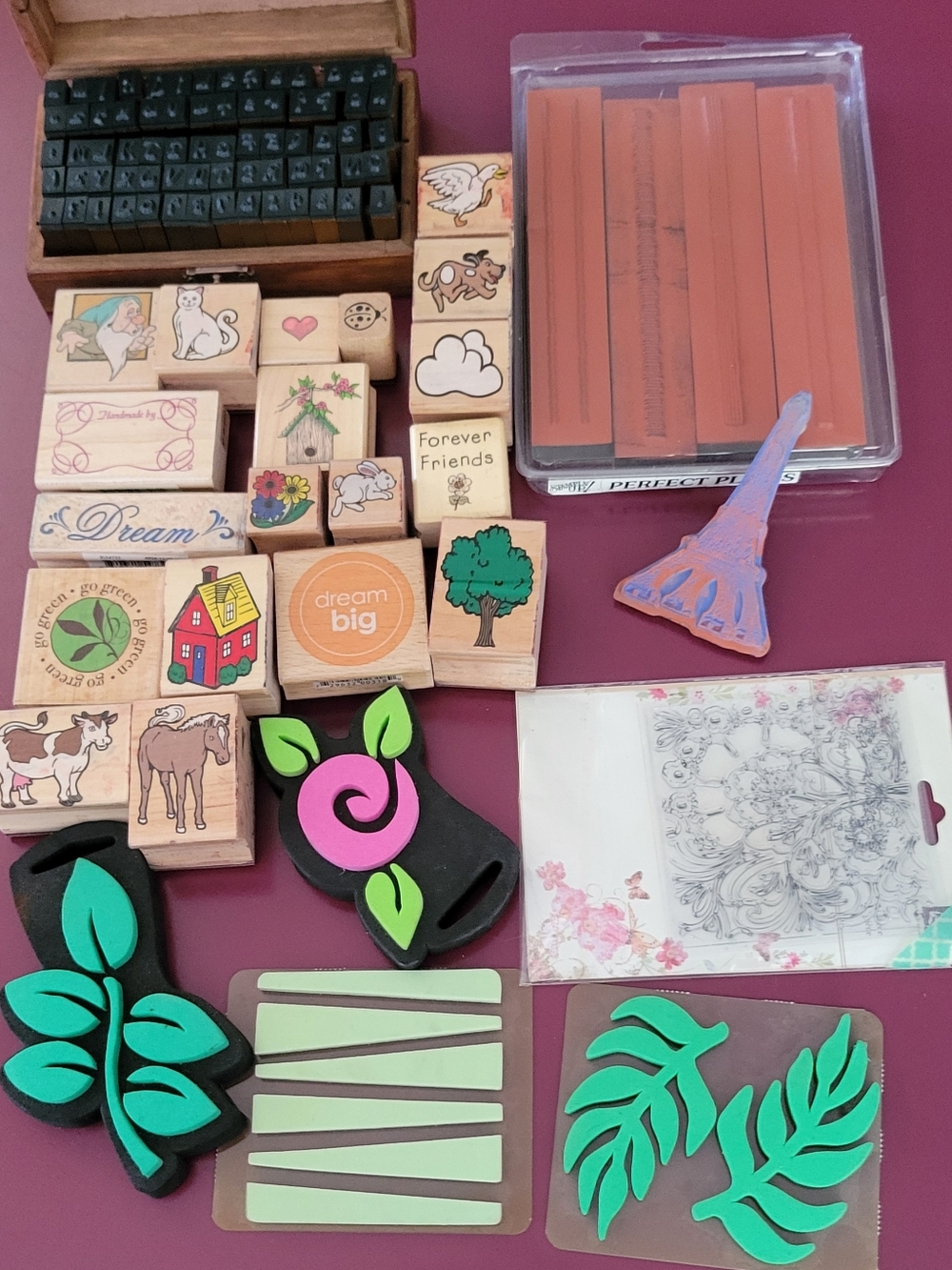 Stamps Rubber Stamps Mixed Set Wood Mount Foam Alphabet Set